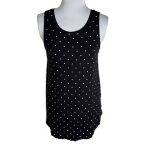 Old Navy Scoop Neck Sleeveless Polka Dot Relaxed Fit Swing Bottom Top Size M